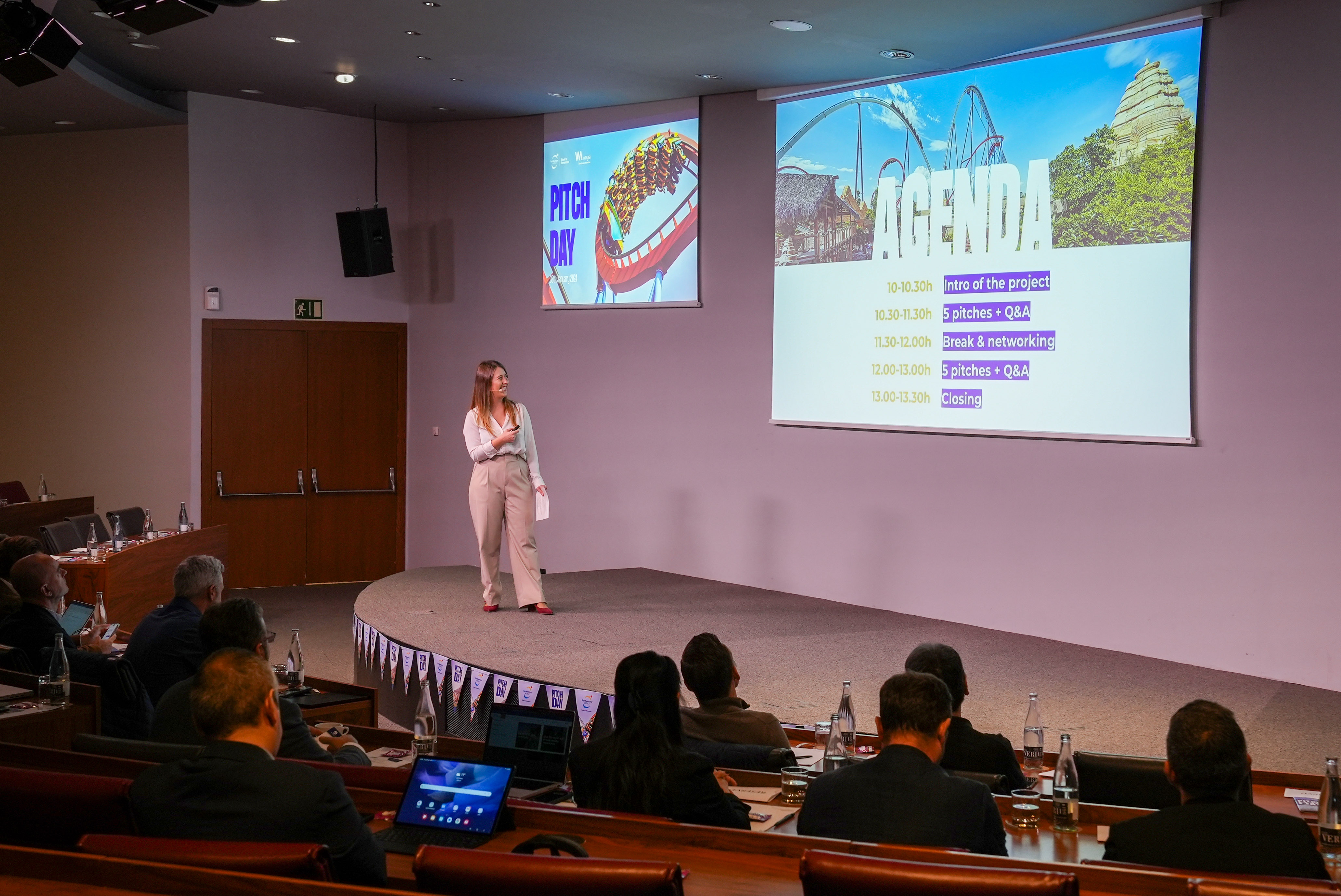 Marina López presenting at Pitch Day